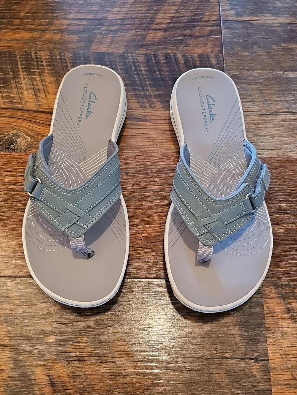 Clarks Women's Cloudsteppers Light Blue Thong Sandals